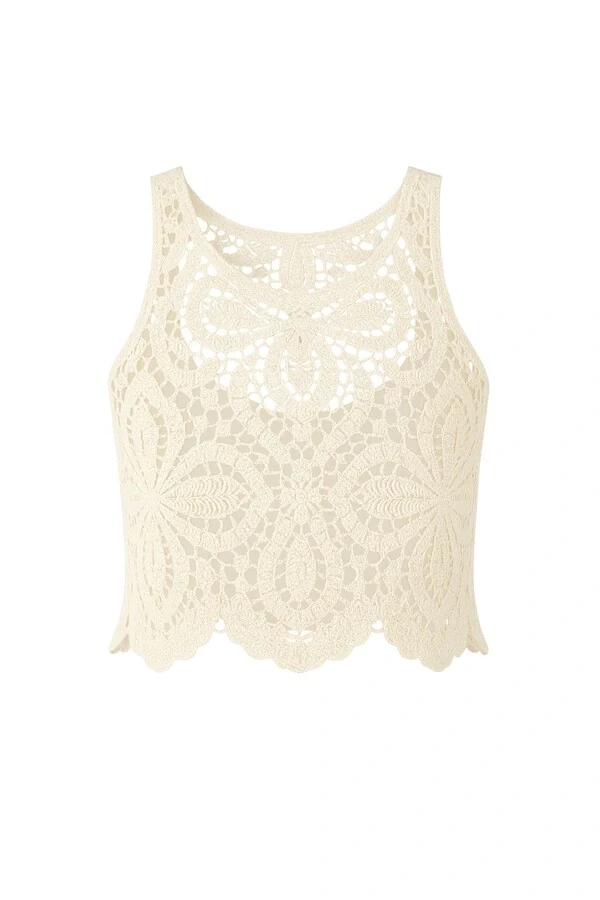 Blusa regata crochê trevo Kwi
