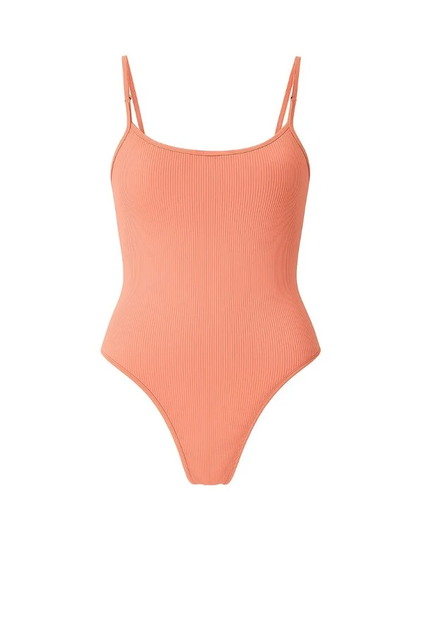 Body feminino em malha canelada com alças finas Kwi