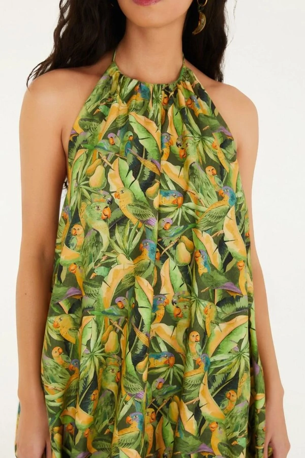 Vestido balone floresta de passarinho Farm