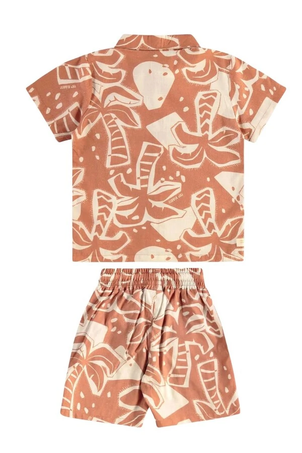 Conjunto camisa e bermuda estampa digital Up Baby