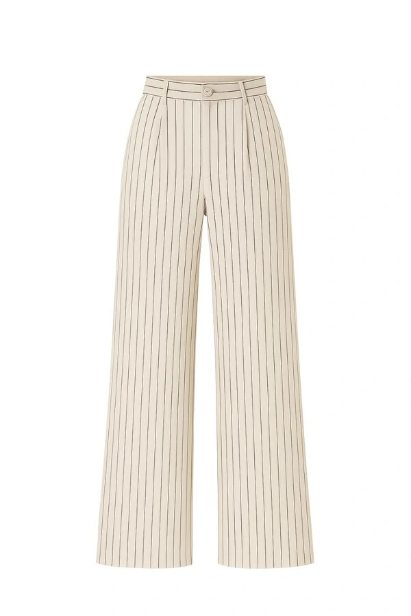 Calça alfaiataria pantalona listrada Kwi