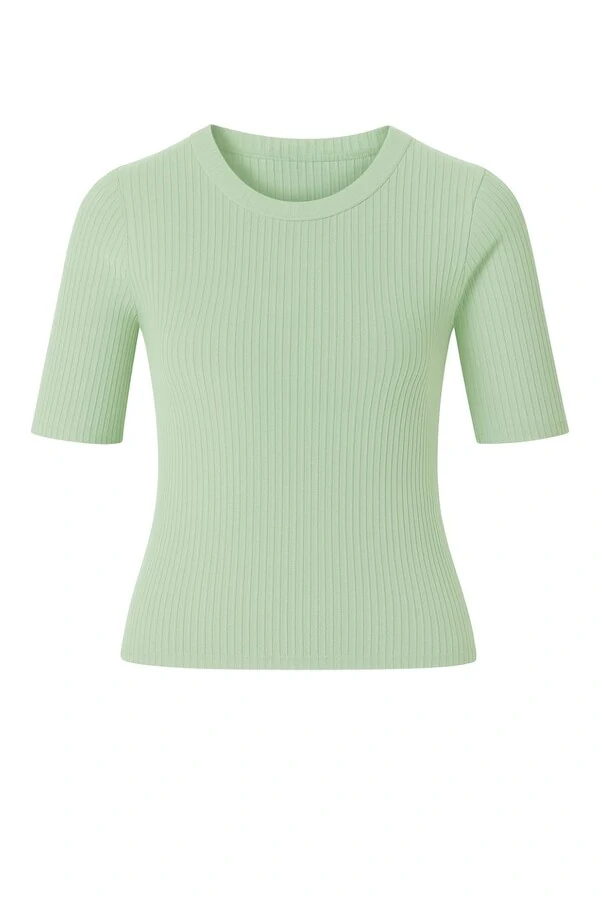Blusa feminina canelada manga princesa Kwi