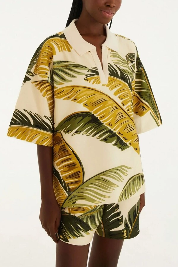 Blusa polo moletom trancoso Farm