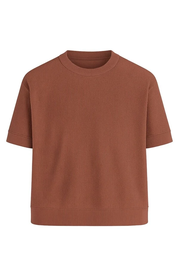 Camiseta masculina de malha c/ textura Kwi