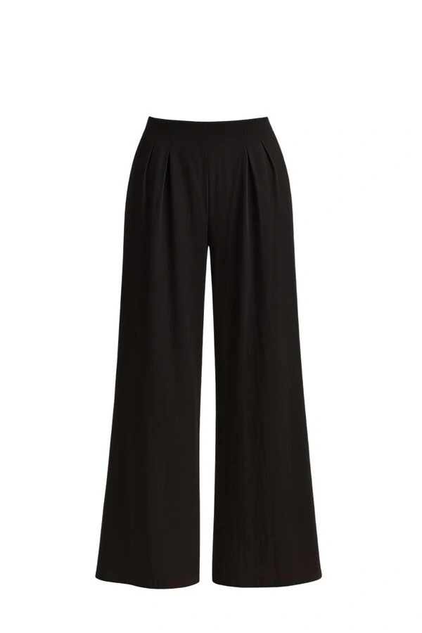 Calça pantalona com pregas feminina Kwi