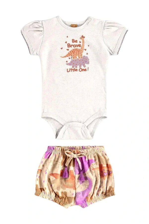 Conjunto body suedine e short malha linho Up Baby