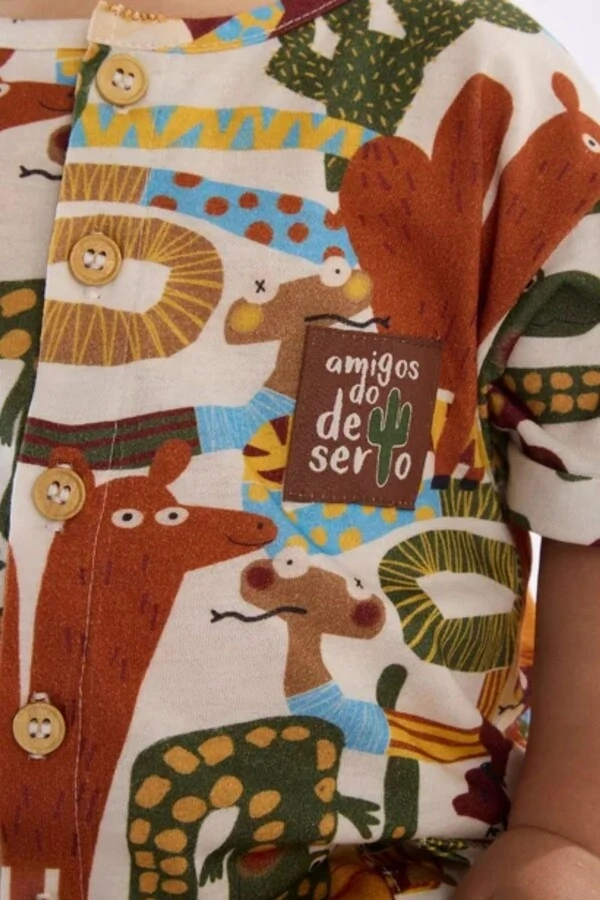 Macaquinho em meia malha digital Três e Já