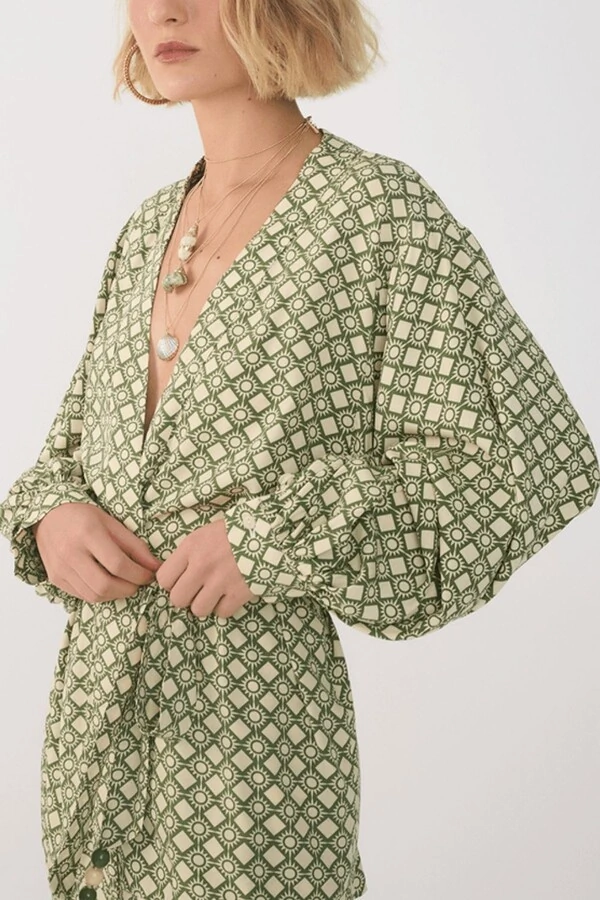 Kimono estampa amanhecer Dress to