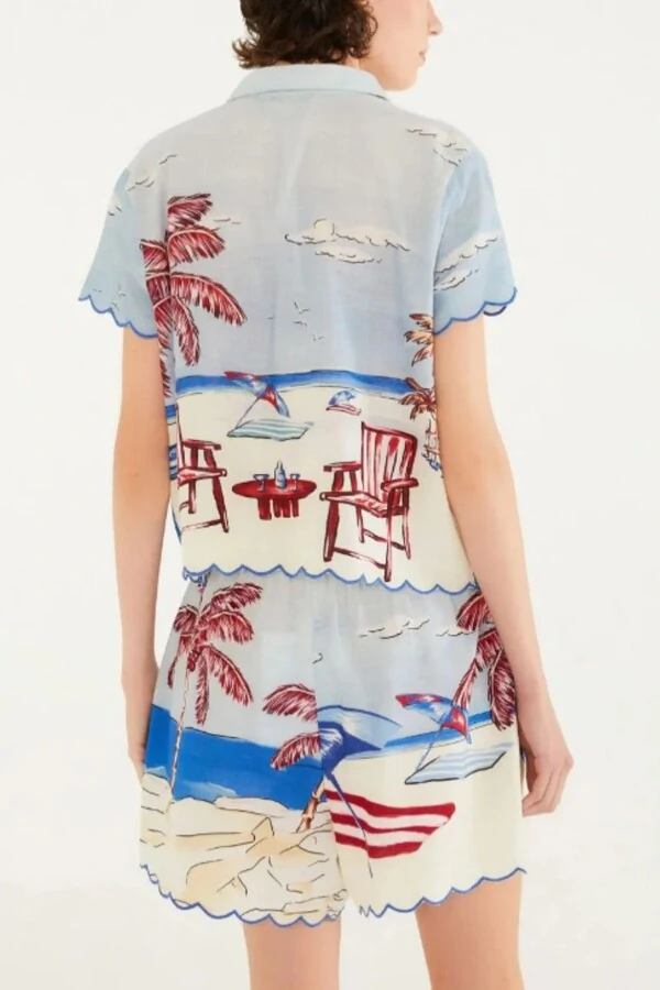 Camisa festone diario de verão Farm