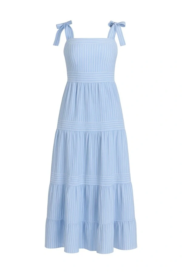 Vestido midi listrado Kwi
