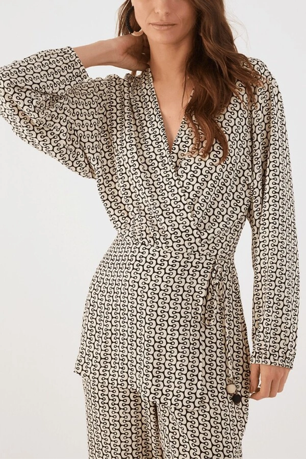Macacão transpasse crepe Dress to
