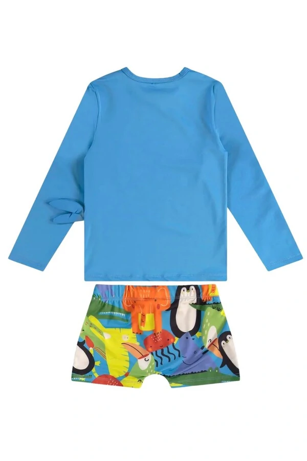 Conjunto camiseta e sunga boxer em malha uv fps+50 Up Baby