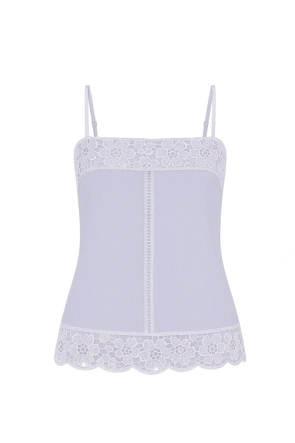 Blusa alça algodão com renda Kwi