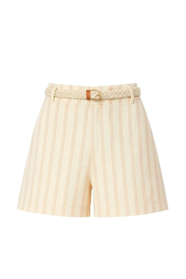 Short listrado com cinto Kwi