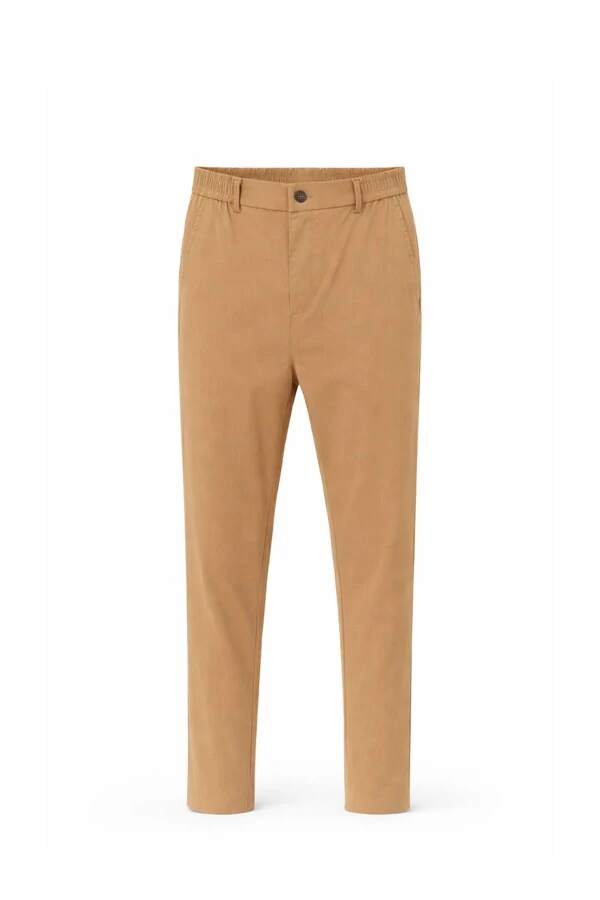 Calça masculina slim com cós elástico Kwi