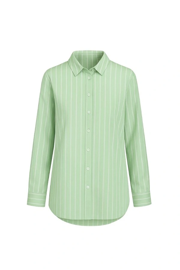Camisa oversized listrada feminina Kwi