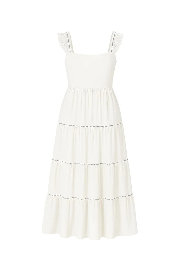 Vestido longo evasê em viscose Kwi