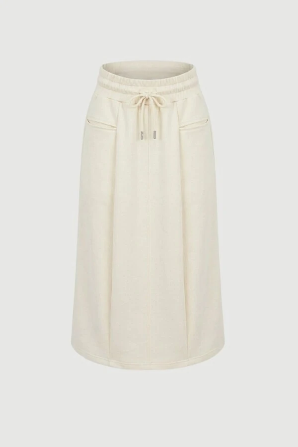 Saia midi de moletom neoprene Kwi