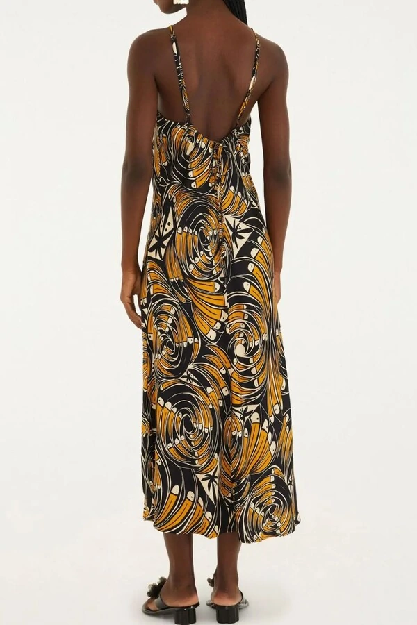 Vestido cropped leque de tucanos Farm