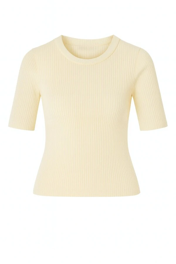 Blusa feminina canelada manga princesa Kwi