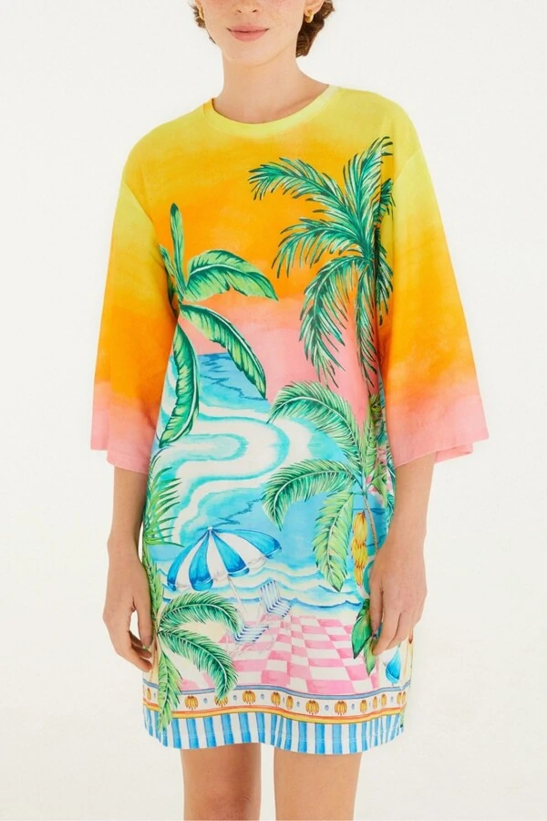 Vestido tshirt big paisagem solar Farm