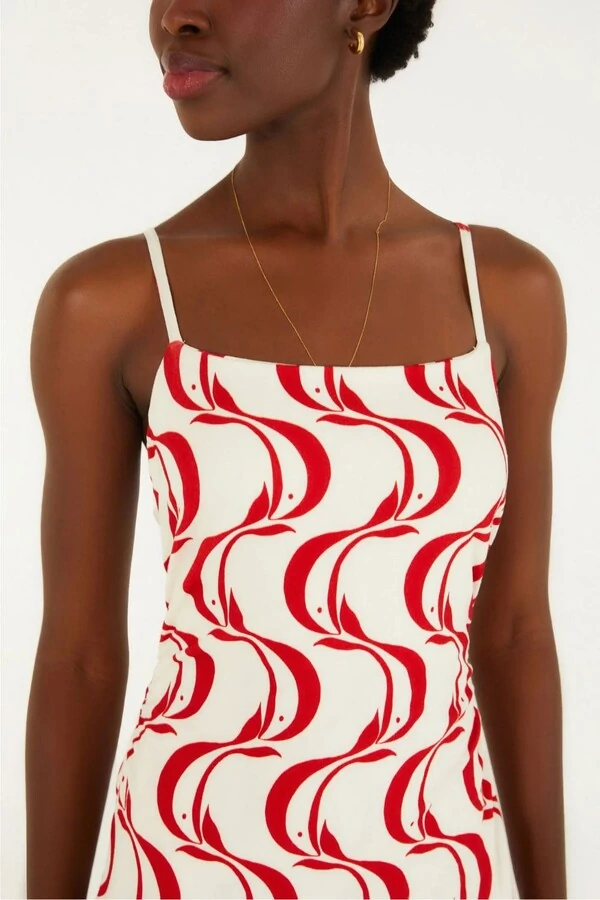 Vestido midi peixe copa Farm