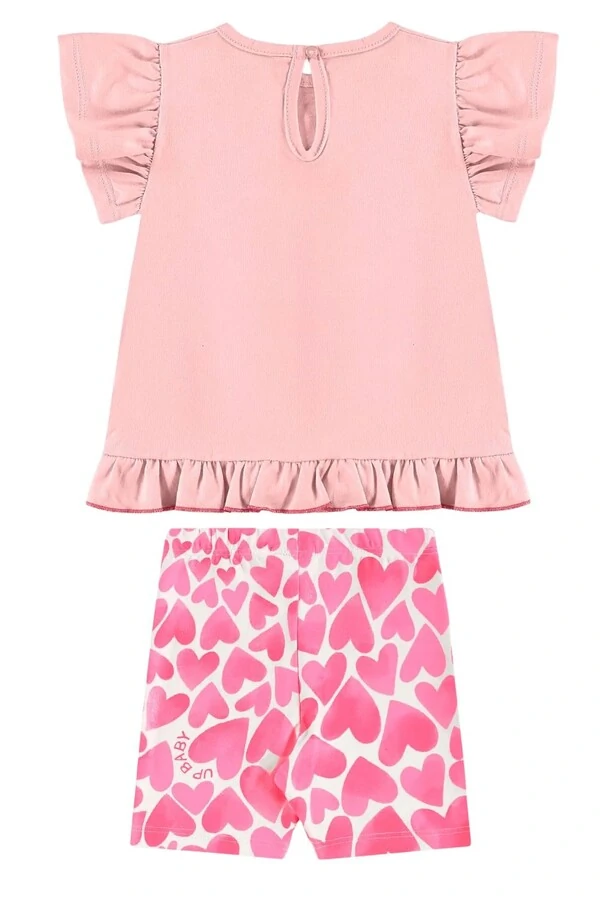 Conjunto blusa meia malha e bermuda cotton Up Baby