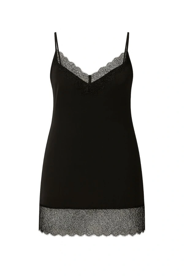 Vestido de cetim com renda Kwi