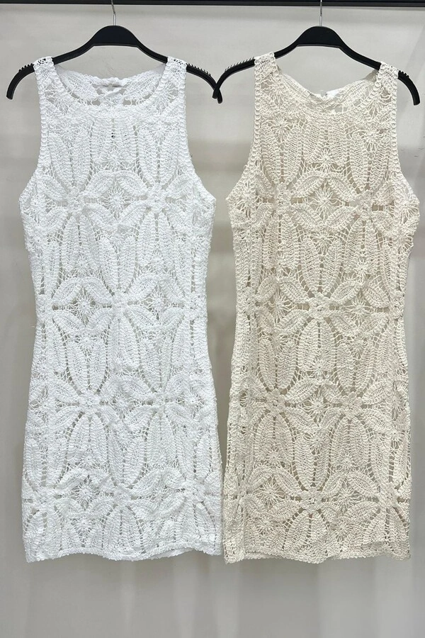 Vestido feminino mídi crochê Kwi