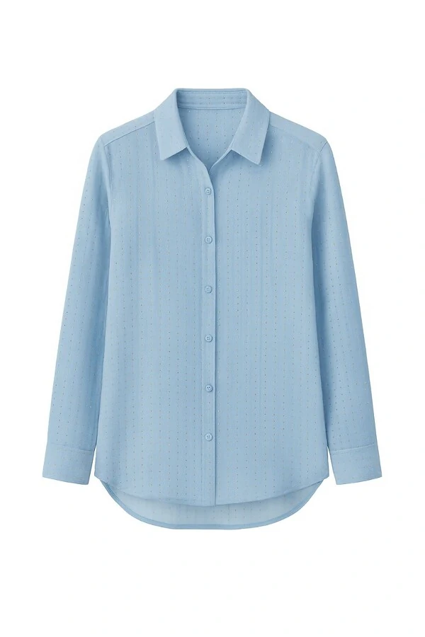 Camisa feminina voil hotfix Kwi