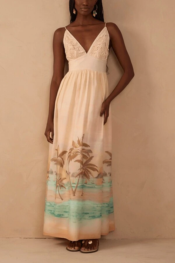 Vestido cropped bordado estampa veranil Dress to