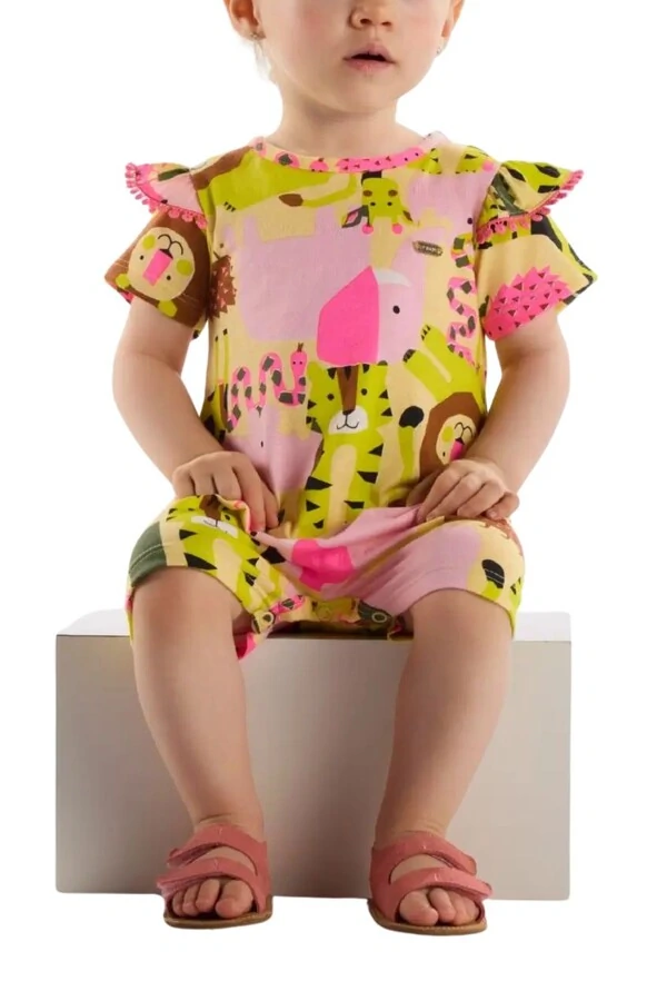 Macaquinho manga curta em meia malha Up Baby