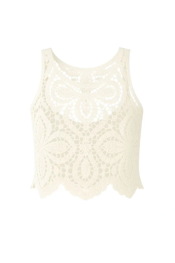 Blusa regata crochê trevo Kwi
