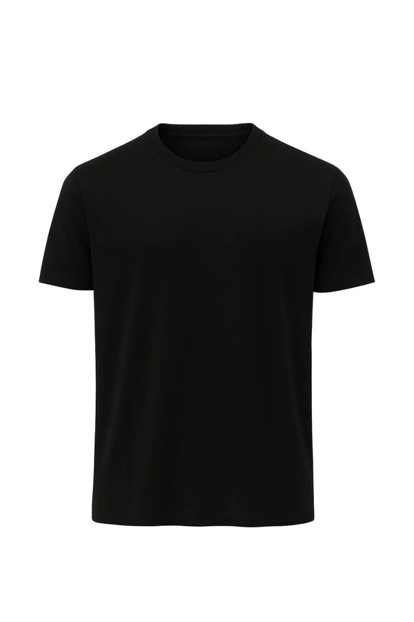Camiseta masculina básica em malha gola careca Kwi
