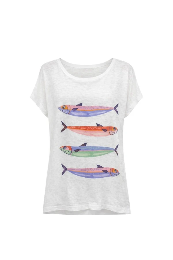 Blusa yoga peixe em malha flamê Kwi