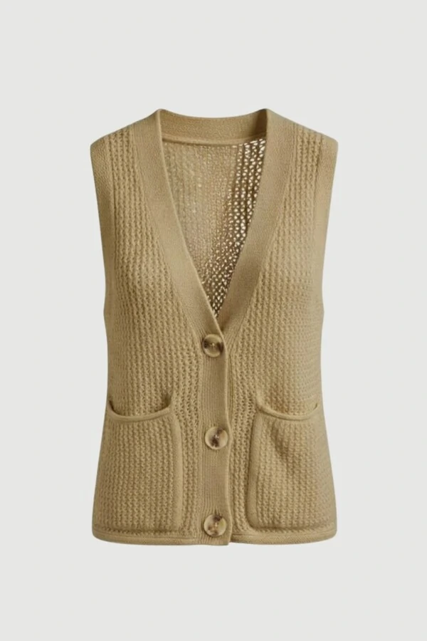 Colete feminino em tricot vazado Kwi