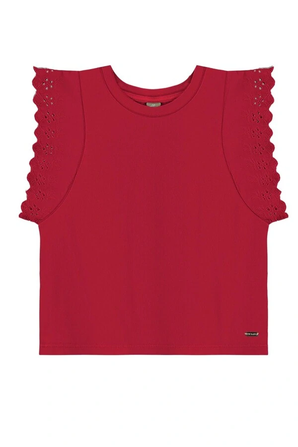 Blusa manga curta em meia malha Up Baby