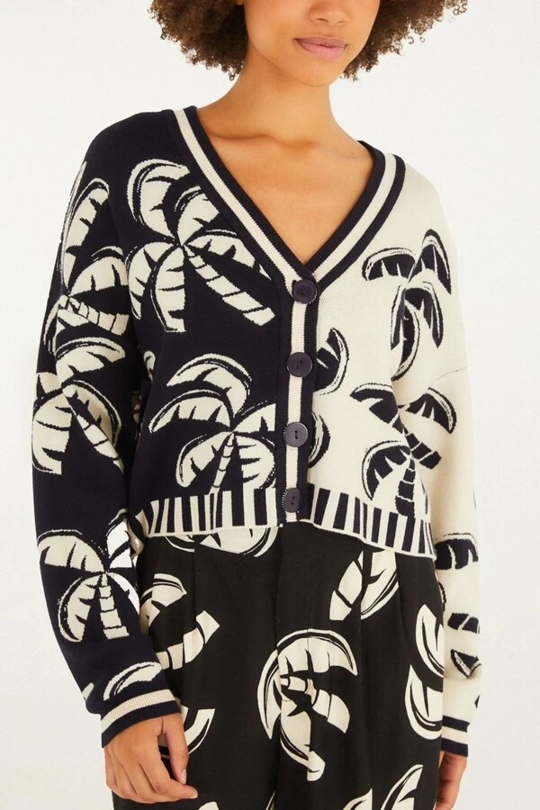 Cardigan curto tricot coqueirada Farm