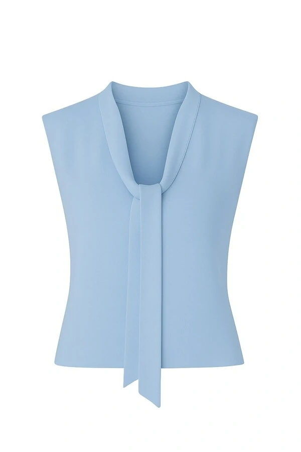 Blusa gola de laço tricot Kwi