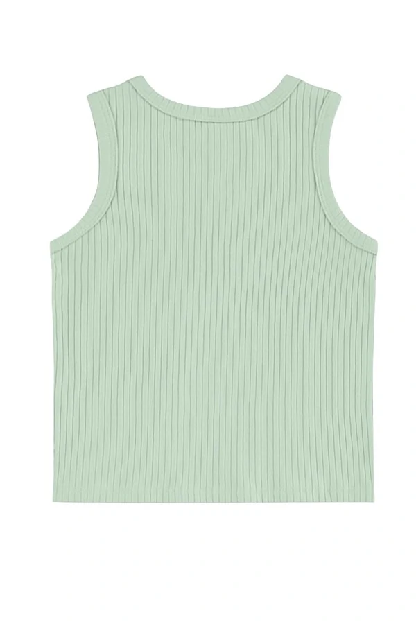 Blusa sem manga em ribana canelada Up Baby