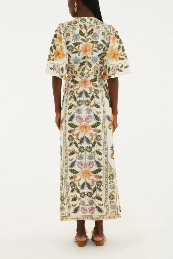 Vestido longo manga marcelle Farm