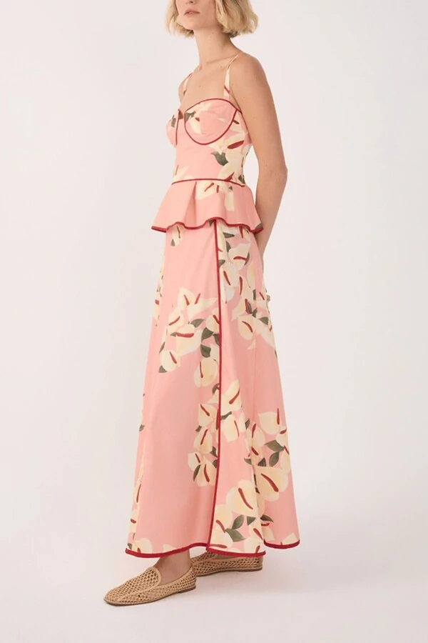 Saia cropped tricoline estampa antúrio Dress to