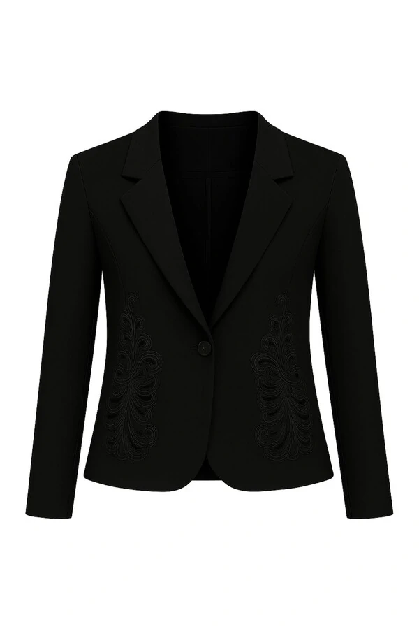 Blazer feminino de alfaiataria bordado Kwi