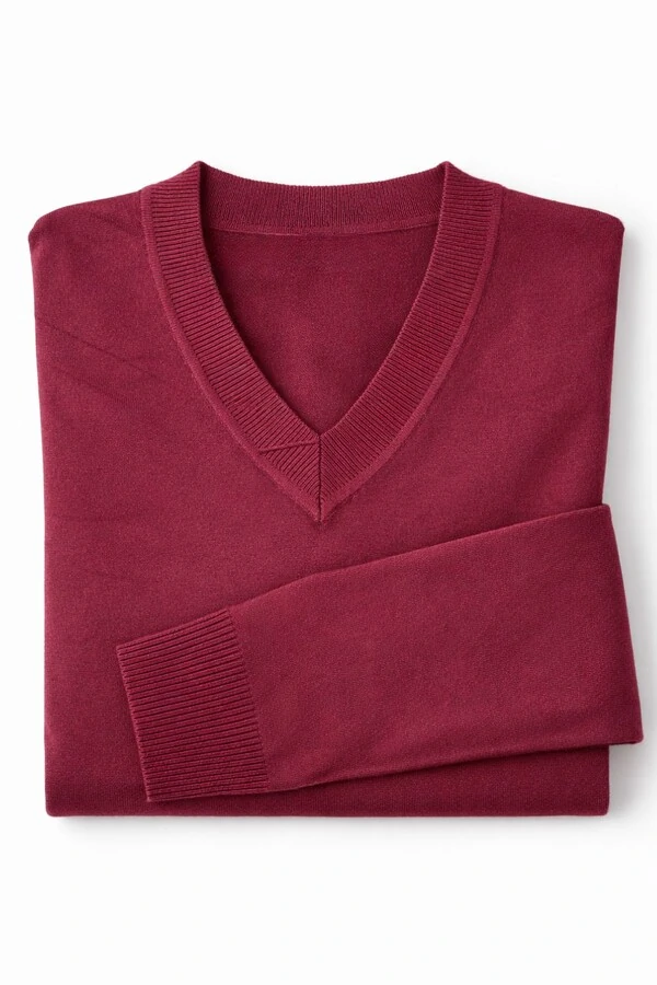 Suéter feminino retilínea básica com decote V Kwi