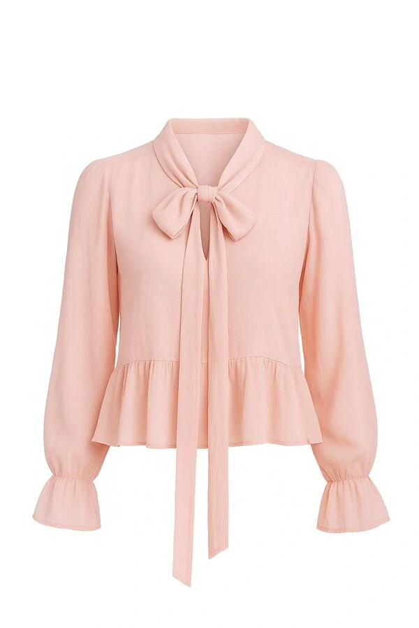 Blusa de chifon com amarração Kwi