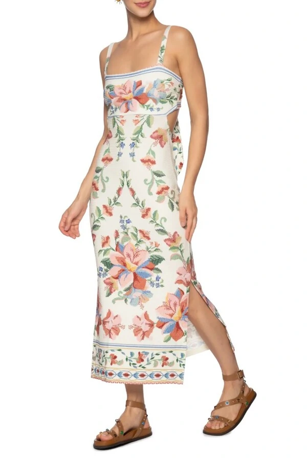 Vestido midi brisa serena Farm