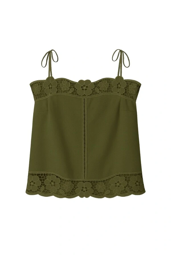 Blusa alça algodão com renda Kwi