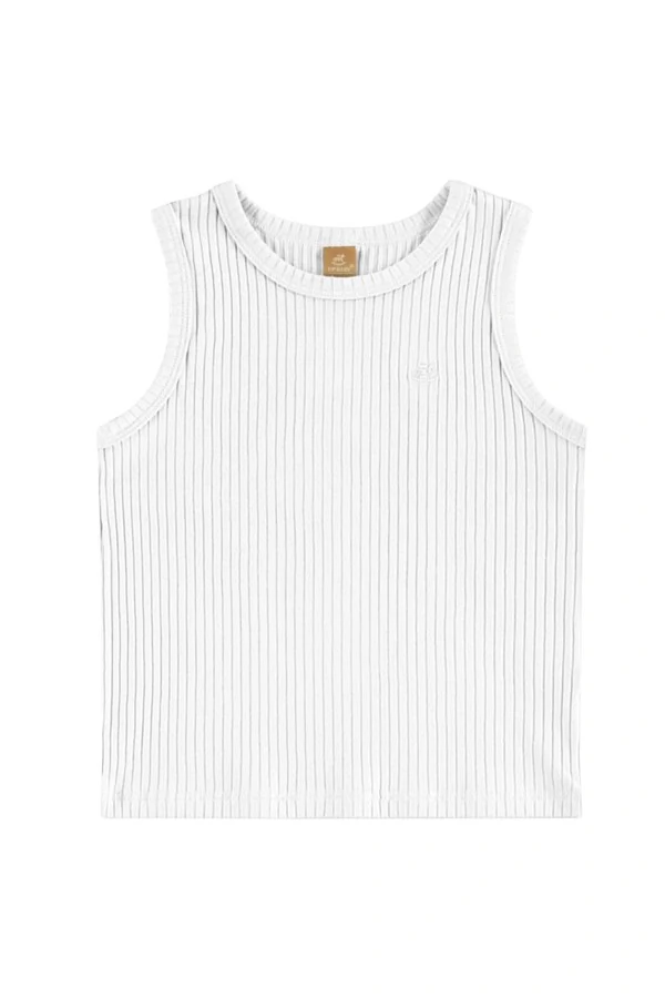 Blusa sem manga em ribana canelada Up Baby