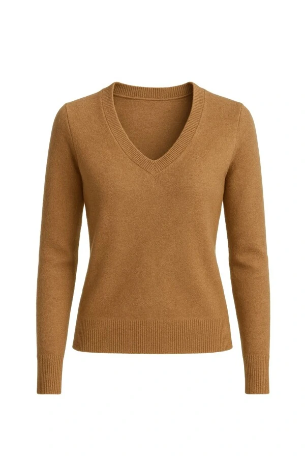 Blusa básica cashmere decote V Kwi