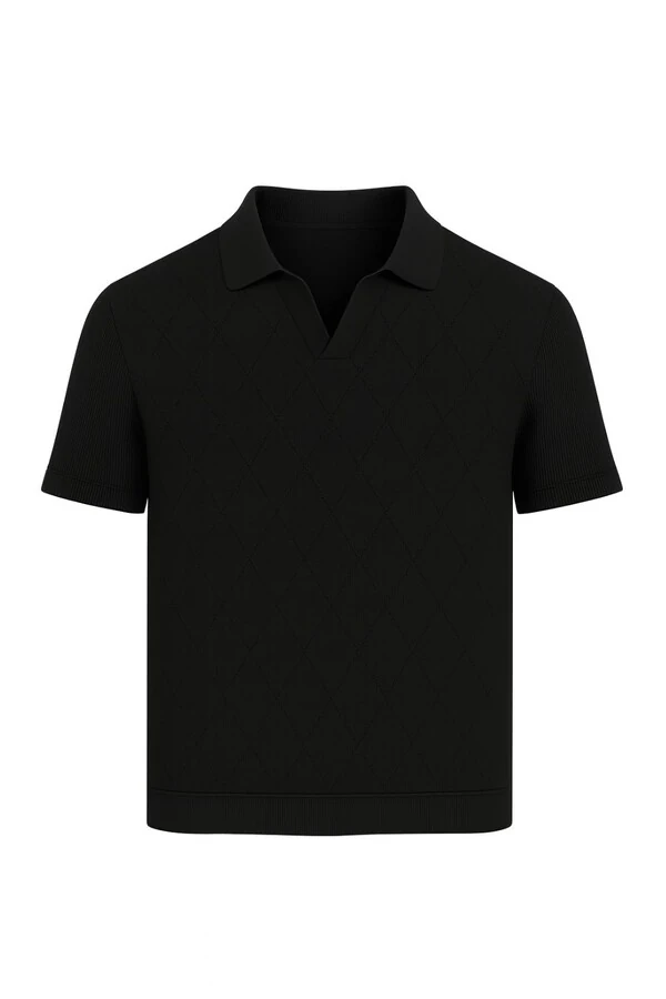 Polo tricot com decote em v Kwi